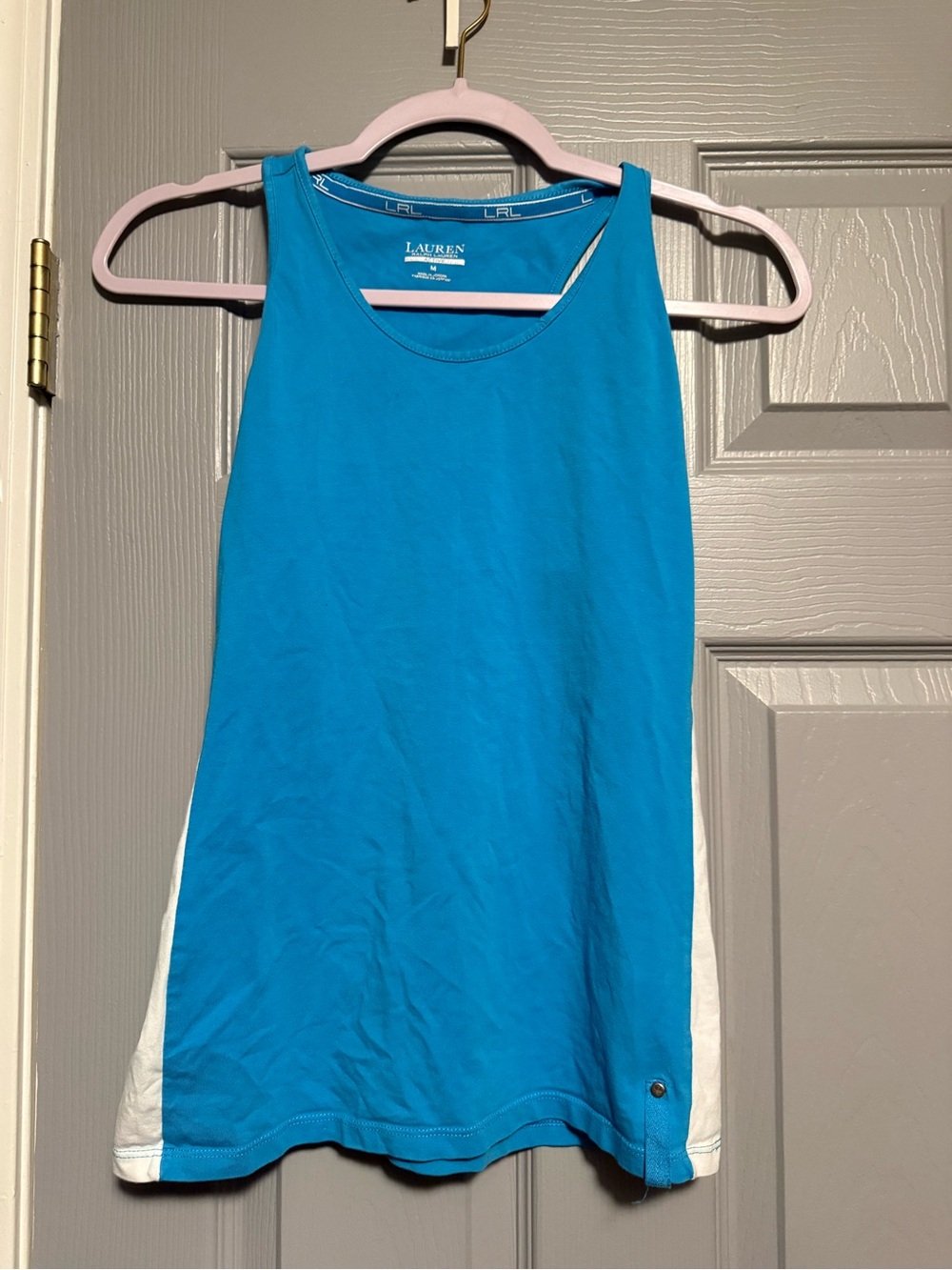 Lauren Ralph Lauren Bright Turquoise Tank with White Side Panels